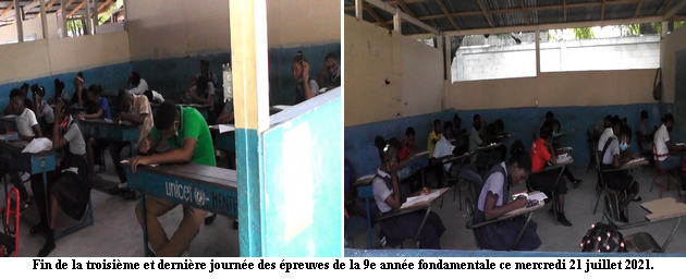 Fin des examens de la neuvième année